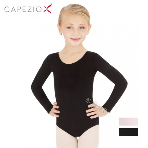 Capezio卡培娇芭蕾舞蹈形体服女儿童长袖练功服紧身TB134C