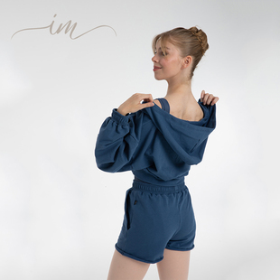 西班牙进口Intermezzo芭蕾舞蹈秋冬保暖套装连帽拉链长袖上衣短裤