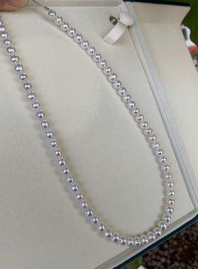 天然淡水巴洛克珍珠4-6mm项链一对一实拍极光无调色纯银扣礼盒装