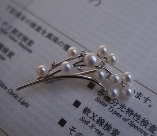 4mm极光无瑕淡水珍珠S925纯银生日礼物送女友 天然珍珠胸花胸针3