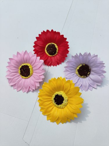 向日葵仿真花头教师节毕业季礼物香皂花带底托送花杆手工DIY材料