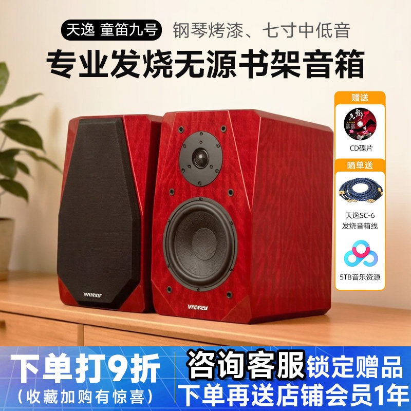 Winner/天逸 童笛九号TD-9无源书架音箱木质2.0专业发烧HIFI音响