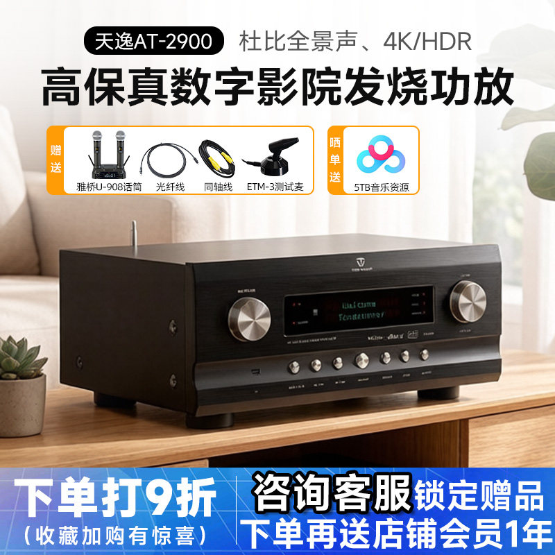 Winner/天逸AT-2900全景声家用大功率发烧高保真家庭影院AV功放机