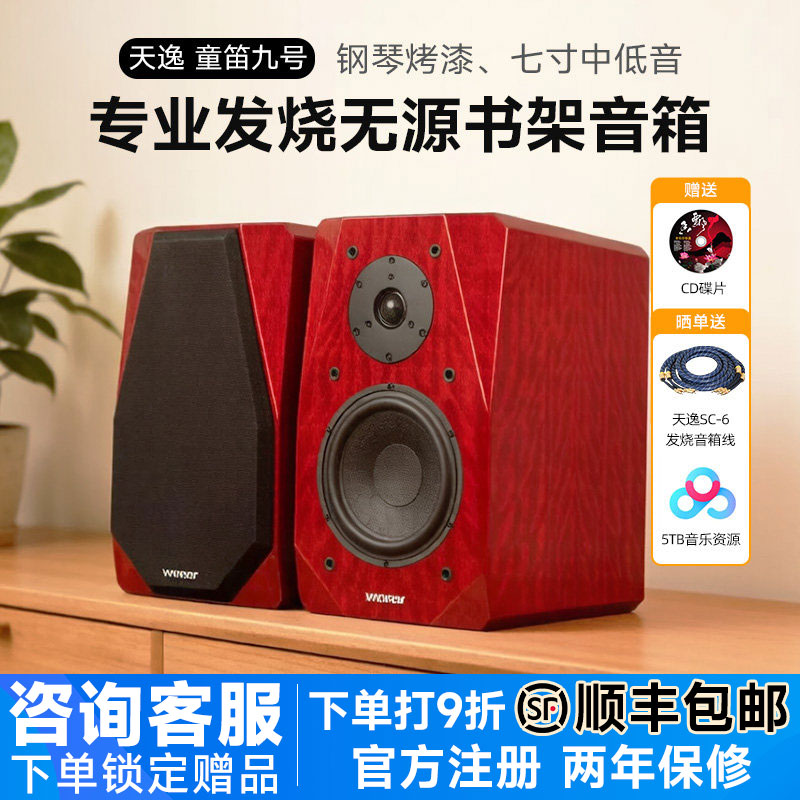 Winner/天逸 童笛九号TD-9无源书架音箱木质2.0专业发烧HIFI音响