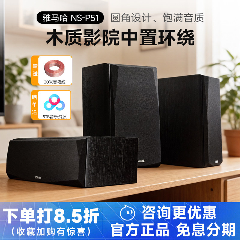 Yamaha/雅马哈 NS-P51中置环绕音箱家庭影院套装5.1音响家用3件套