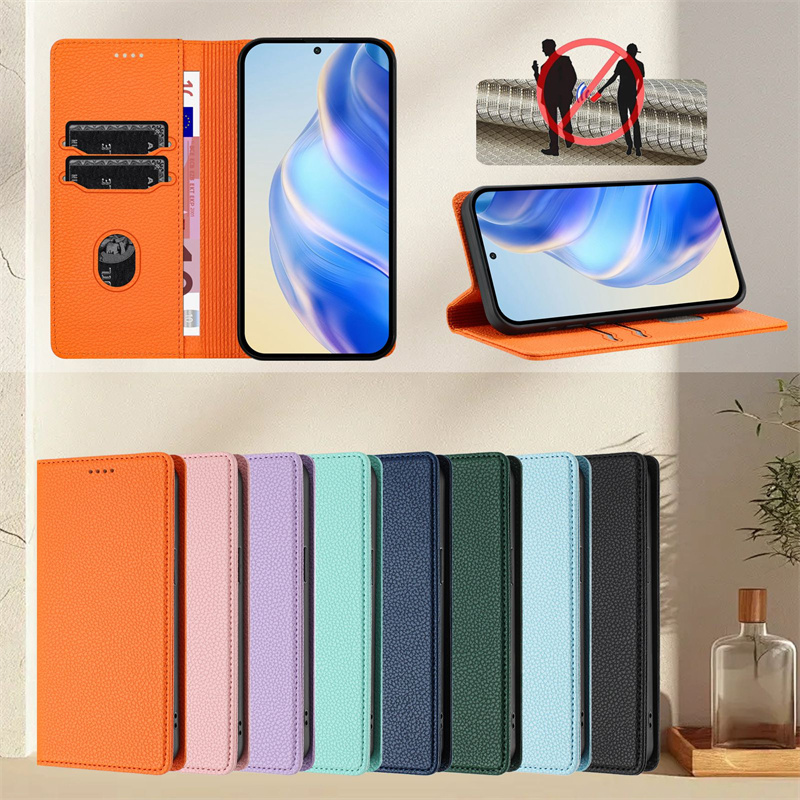 适用于三星Galaxy S23 Ultra Plus+ FE 5G手机套暗磁对吸扣翻盖式保护皮套软硅胶全包外壳防摔插卡荔枝纹奢华