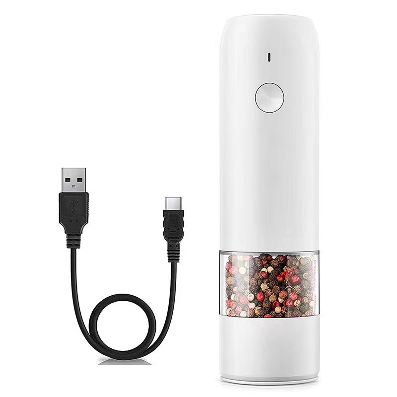 跨境USB充电款电动胡椒研磨器重力感应研磨机家用胡椒盐磨器