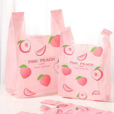 картон ins网红打包花茶盒外卖袋零食双耳塑料袋一次性水蜜桃烘焙手拎袋