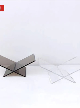 亚克力现代透明双色书架杂志摆件