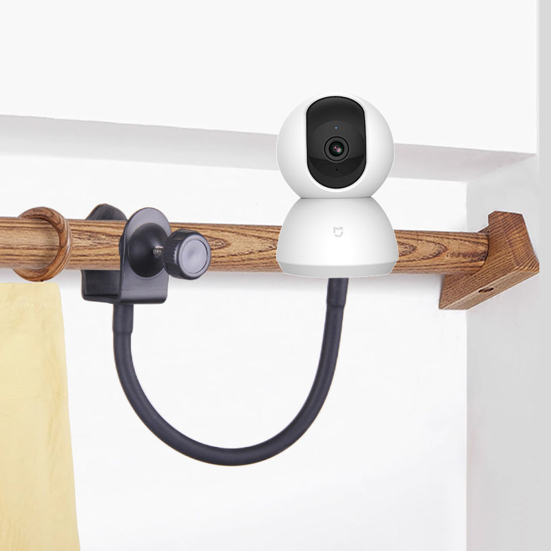 监控摄像头支架夹款适用于小米萤石360通用室内床头窗帘杆免打孔