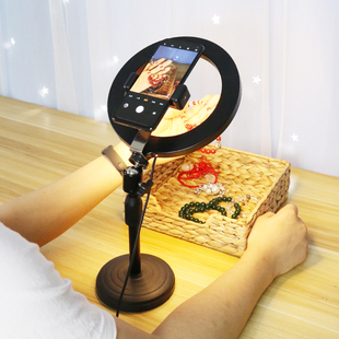 手机直播补光灯拍照拍摄直播桌面带货美颜俯拍美甲穿戴甲俯拍支架