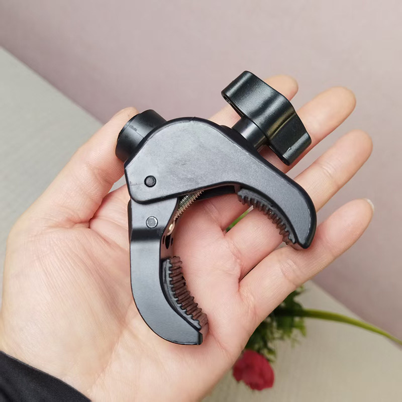 加厚蟹钳夹1/4英制螺丝通用豌豆旋转直播相机三脚架配件17mm球头