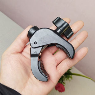 加厚蟹钳夹1 4英制螺丝通用豌豆旋转直播相机三脚架配件17mm球头