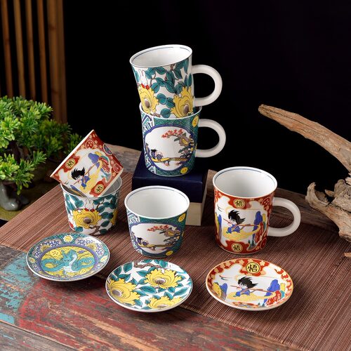 日本进口全新九谷烧龙珠系列茶杯