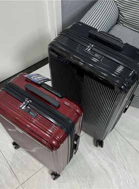 出口高品质红色行李箱女20寸万向轮PC登机箱28寸可扩展密码旅行箱