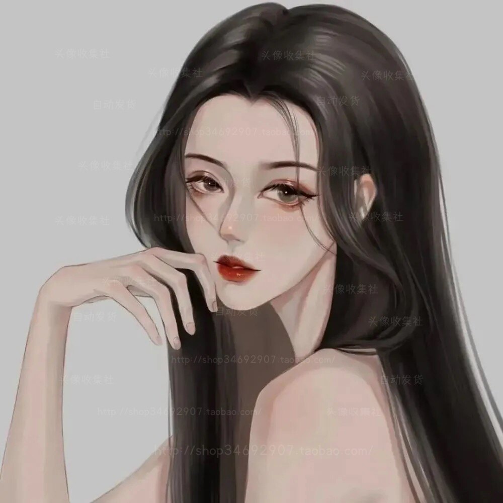 头像 女卡通 动漫 手绘 长发美女 高清 头像 头像收集社 自动发货