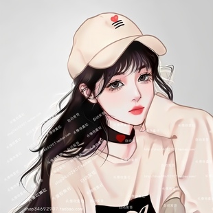 动漫 手绘 美女 头像 戴帽子漂亮女生 卡通 高清头像 自动发货 女