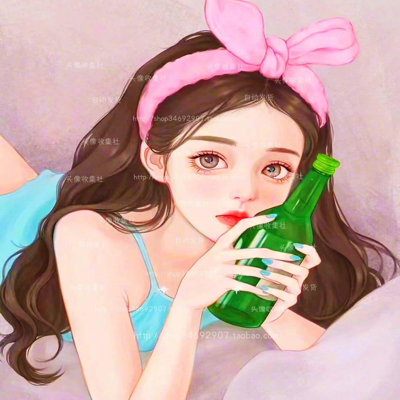 头像 女卡通 动漫 手绘 可爱美女 高清头像  头像收集社 自动发货