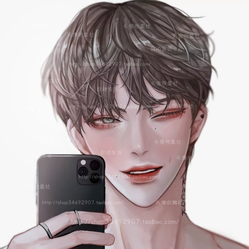 头像图片 男卡通动漫手绘 气质男生 高清图  自动发货 头像收集社