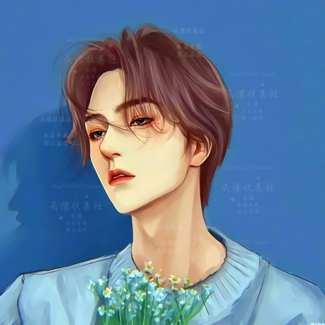 头像男 卡通动漫手绘 浪漫男生 高清图素材 自动发货 头像收集社