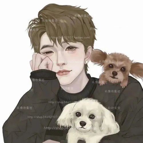 情侣头像 卡通 动漫 手绘情头 自动发货 头像收集社 小狗猫咪情头