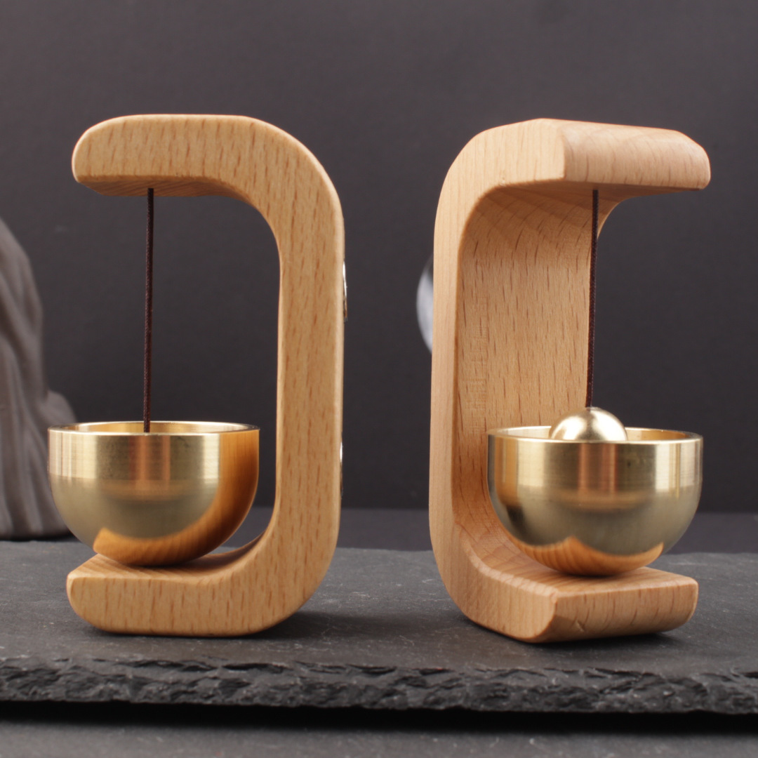 入户门铃金属吸门式进门提醒玲乔迁礼物冰箱磁吸贴黄铜铃铛小挂饰