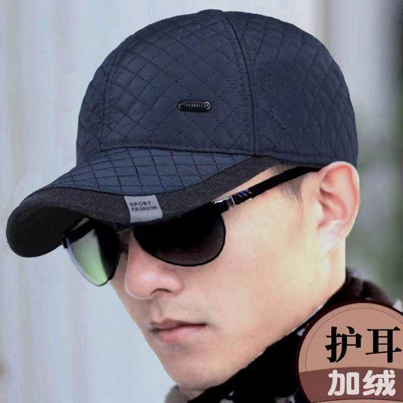 中老年冬天帽子男士加绒棒球帽加厚鸭舌帽护耳户外爸爸保暖棉帽