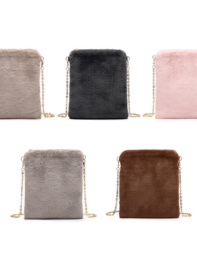 出口毛毛包日系毛绒包女包斜挎包可爱百搭单肩斜挎包ins方包076