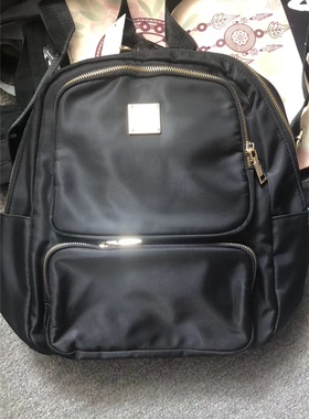 尼龙布背囊黑色双肩包A4男女用中性大容量学生上课书包课本包239