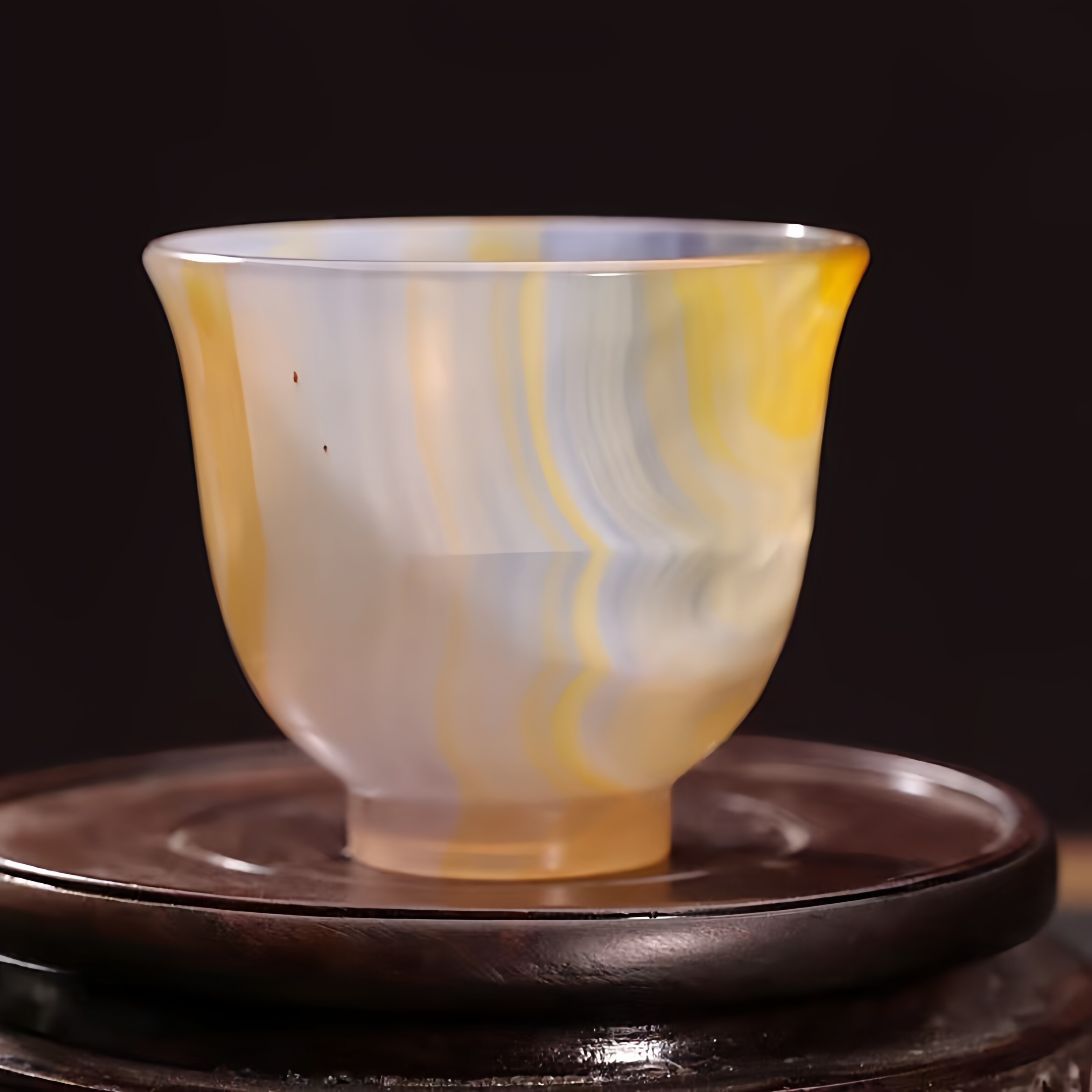 高级纯天然玛瑙茶杯主人杯中式轻奢功夫茶具品茗杯专用高档铃铛杯