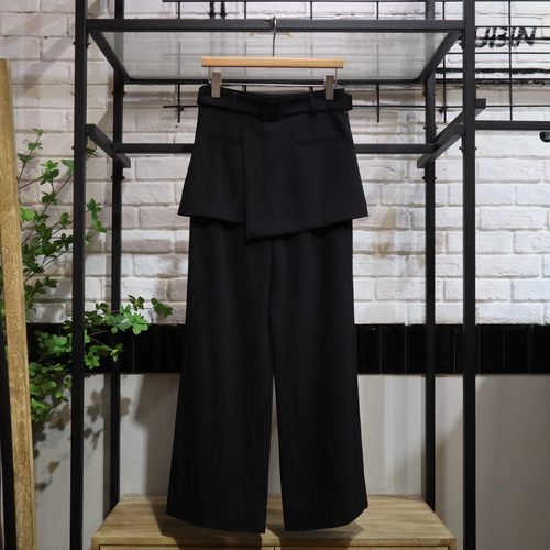 MRER莫乂义秋季新款时尚设计感假两件微喇长裤R6A70111专柜正品