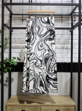 MRER莫乂义 春季新款抽象氧化包臀半身长裙女R5A61163专柜正品