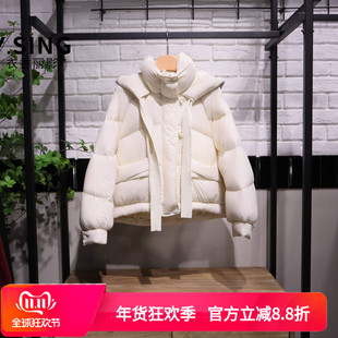 YSING衣香丽影2025冬季新款时尚短款连帽羽绒服141017313专柜正品