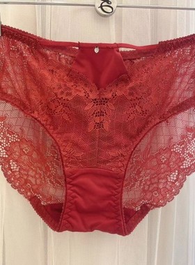 速发韩国EBLIN红色本命年精美吊坠刺绣镂空蕾丝诱惑性感女平角裤