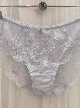 速发韩国EBLIN小清新精美刺绣透气镂空蕾丝性感修身女无痕平角裤