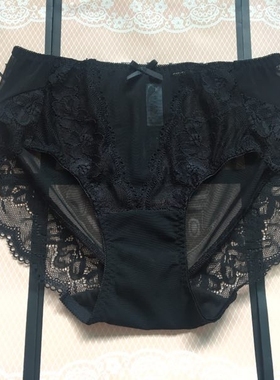 速发韩国EBLIN简约时尚蝴蝶结黑色经典女士平角裤蕾丝性感棉内裤