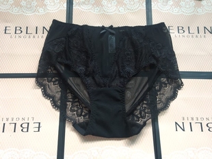 蕾丝性感棉内裤 女士平角裤 蝴蝶结黑色经典 速发韩国EBLIN简约时尚