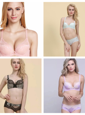 EBLIN透气蕾丝胸罩时尚蝴蝶结内衣bra舒适性感聚拢文胸ECBR5A1061