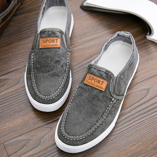 春夏季透气男鞋老北京一脚蹬运动