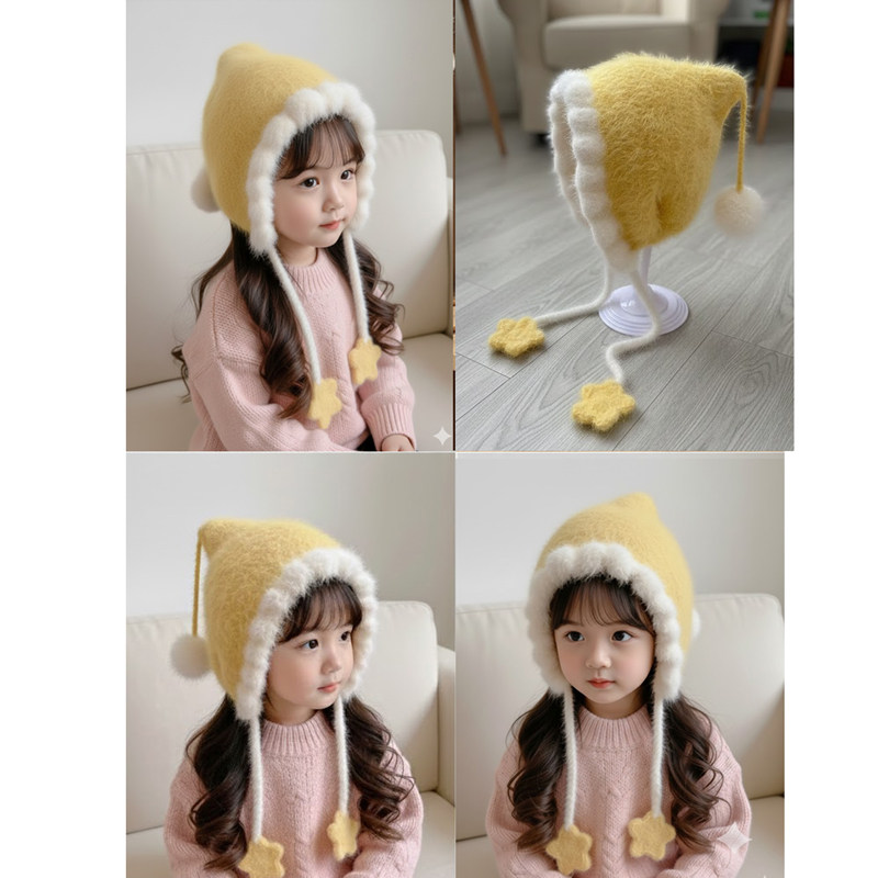 毛线手工编织diy精灵小黄帽材料包钩针儿童婴儿宝宝帽子打发时间,服饰配件/皮带/帽子/围巾,DIY编织材料包,淘宝优惠券,粉丝福利购,淘宝优惠卷