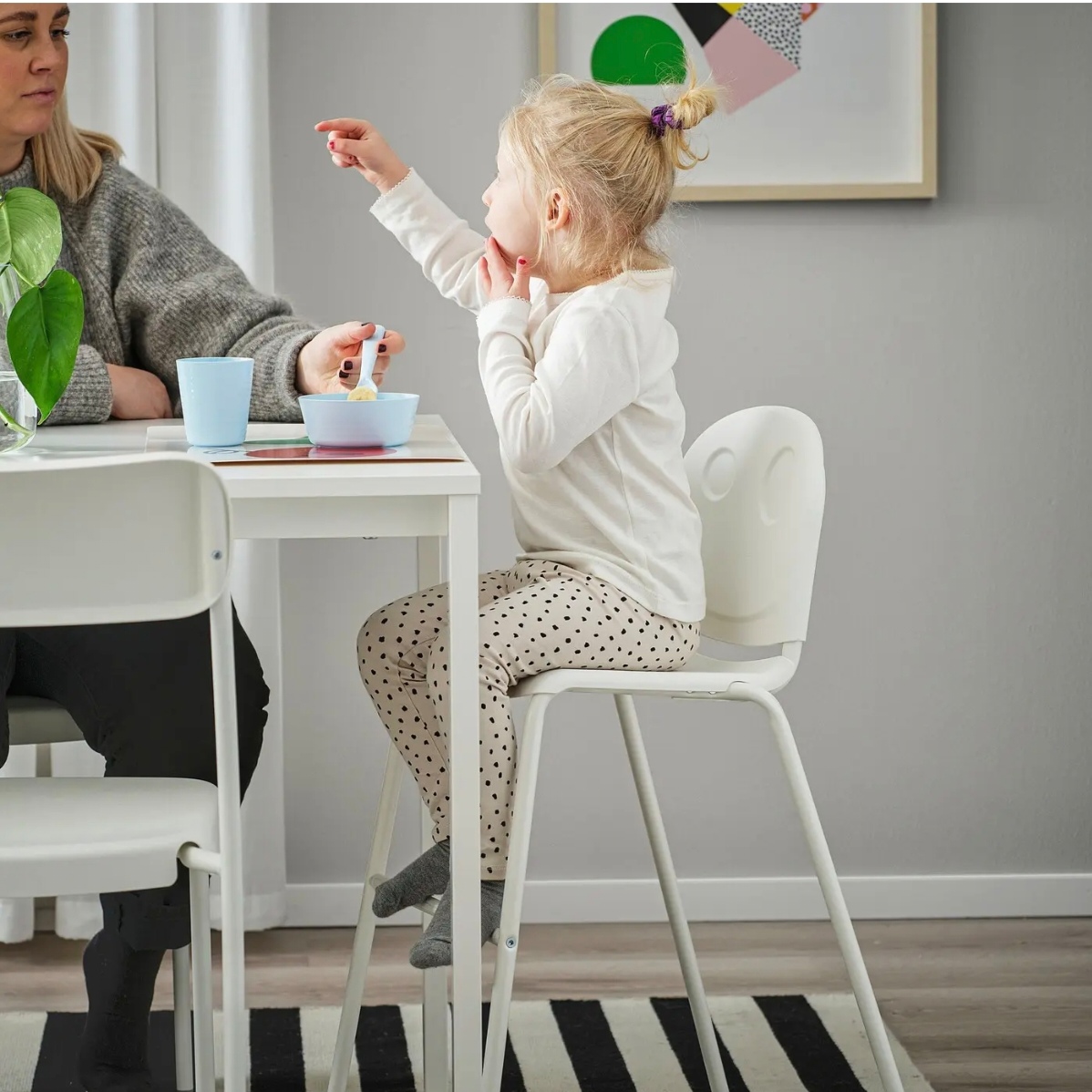 宜家家居国内代购维尔加儿童椅子桌椅高脚椅子儿童餐椅简易儿童椅