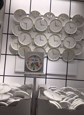 宜家代购图洛玛 静音挂钟 直径25cm 白色国内免费代购钟表可涂鸦