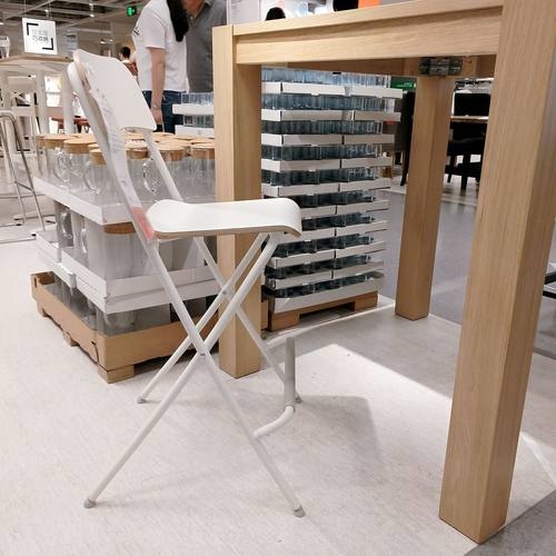 宜家带靠背可折叠椅子吧台凳