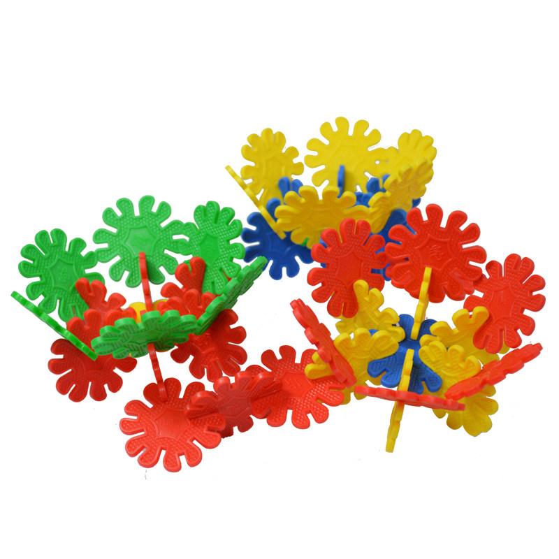 儿童12生肖雪花片积木拼插拼装幼儿园宝宝益智力创意百变花朵玩具