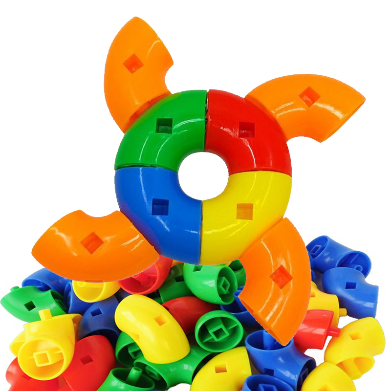万变旋转塑料弯管玩具益智积木