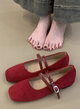 40码法式红色软底单鞋女鞋子