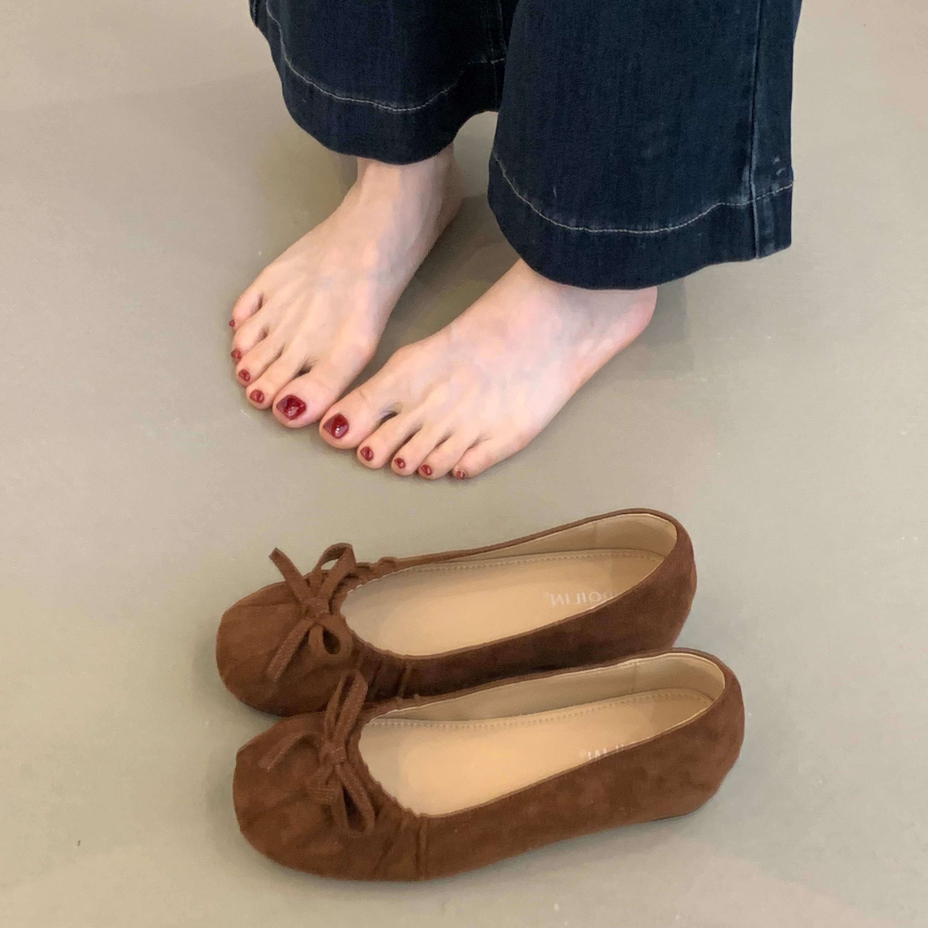 气质绒面褶皱蝴蝶结内增高晚晚鞋