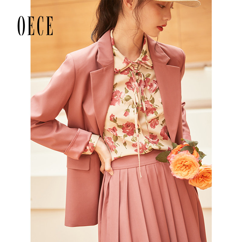 chic率性复古英伦帅气百搭小西装