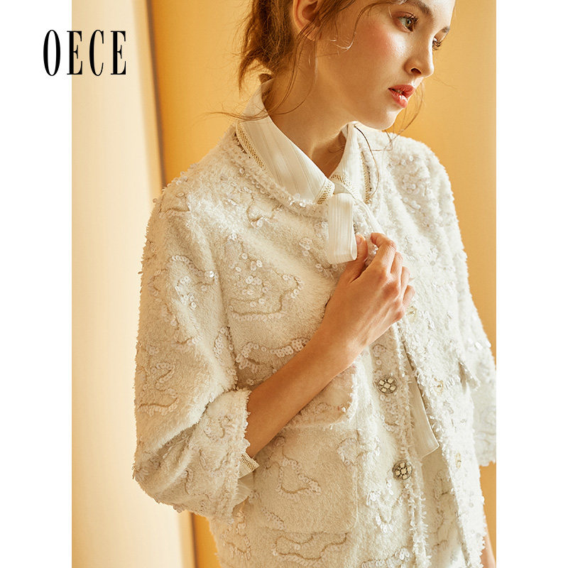 小香风oece蜜恋亮片绣小外套