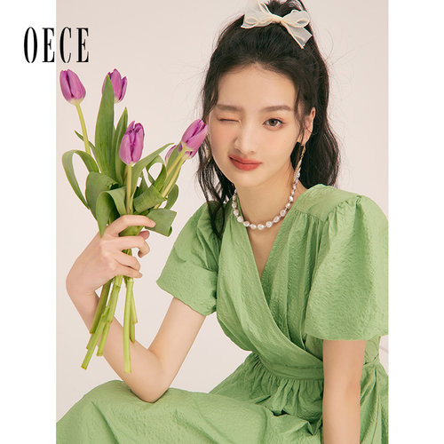 Oece港味复古裙子2022夏季新款